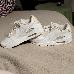 Nike Air Max 90 Leather GS Triple White